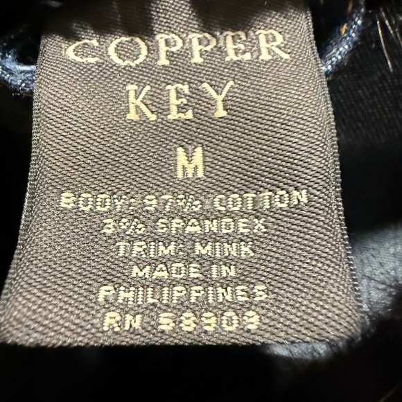 Copper Key - Denim Jacket with Mink Fur Trim - Picture 2 of 5